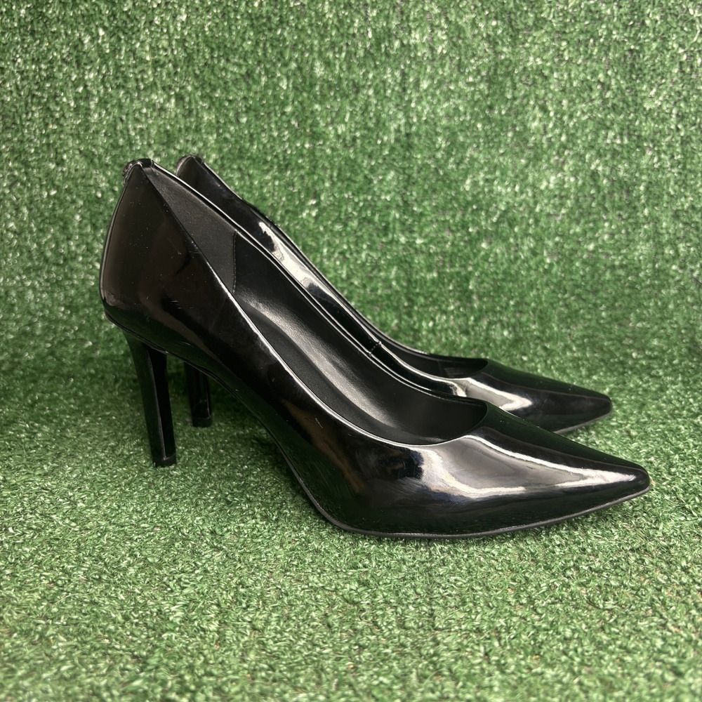 NEW Michael Kors Dorothy Flex Patent Pointed Toe Classic Pumps Black Womens 7M